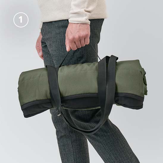 FJÄLLMOTT Coperta per picnic, verde intenso/nero, 130x170 cm